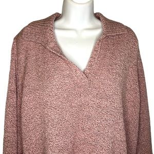 Carolyn Taylor pink knitted V neck sweater